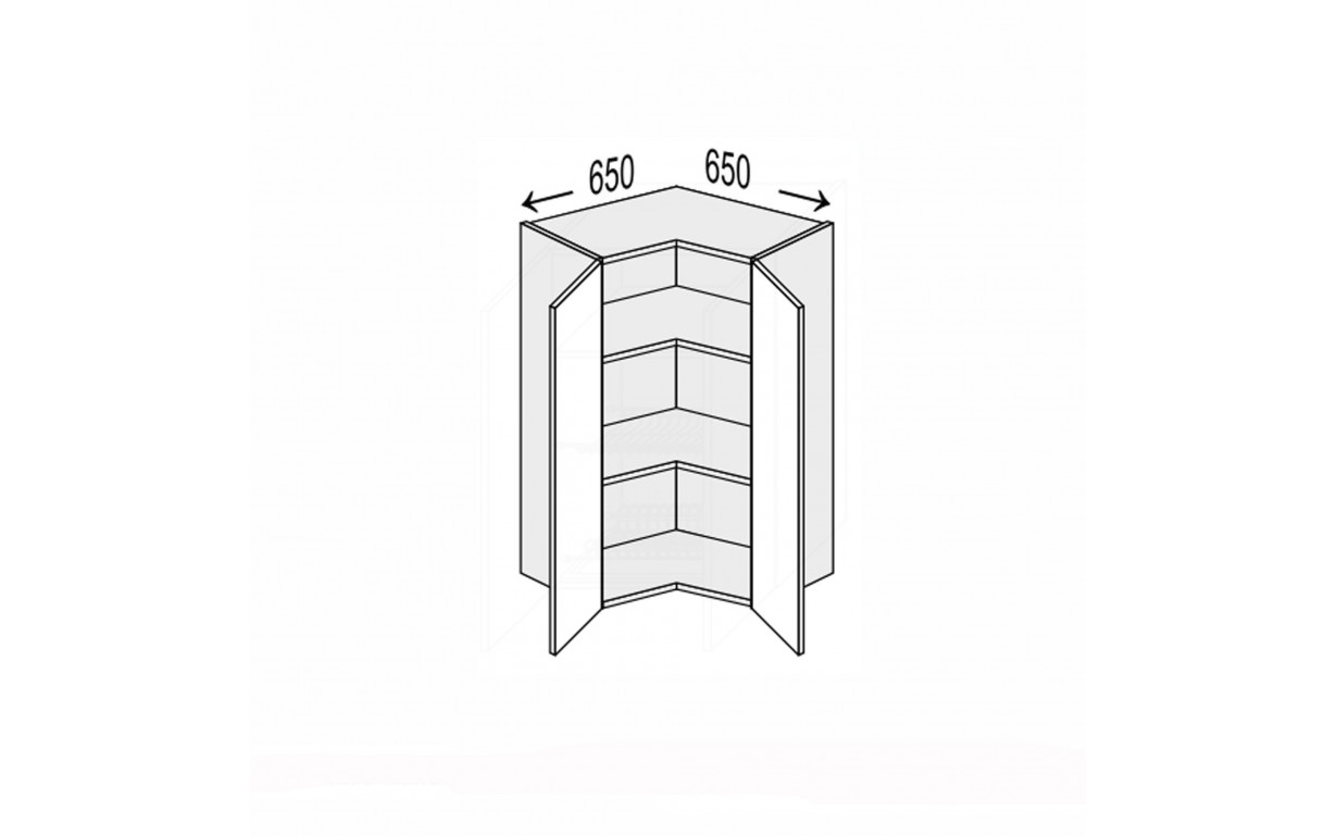 Кухонна секція Міленіум WG верхня КутВ 90° 650х650/900 2дв - Фото